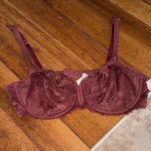 Auden Lace Underwire Bra in Deep Burgundy
